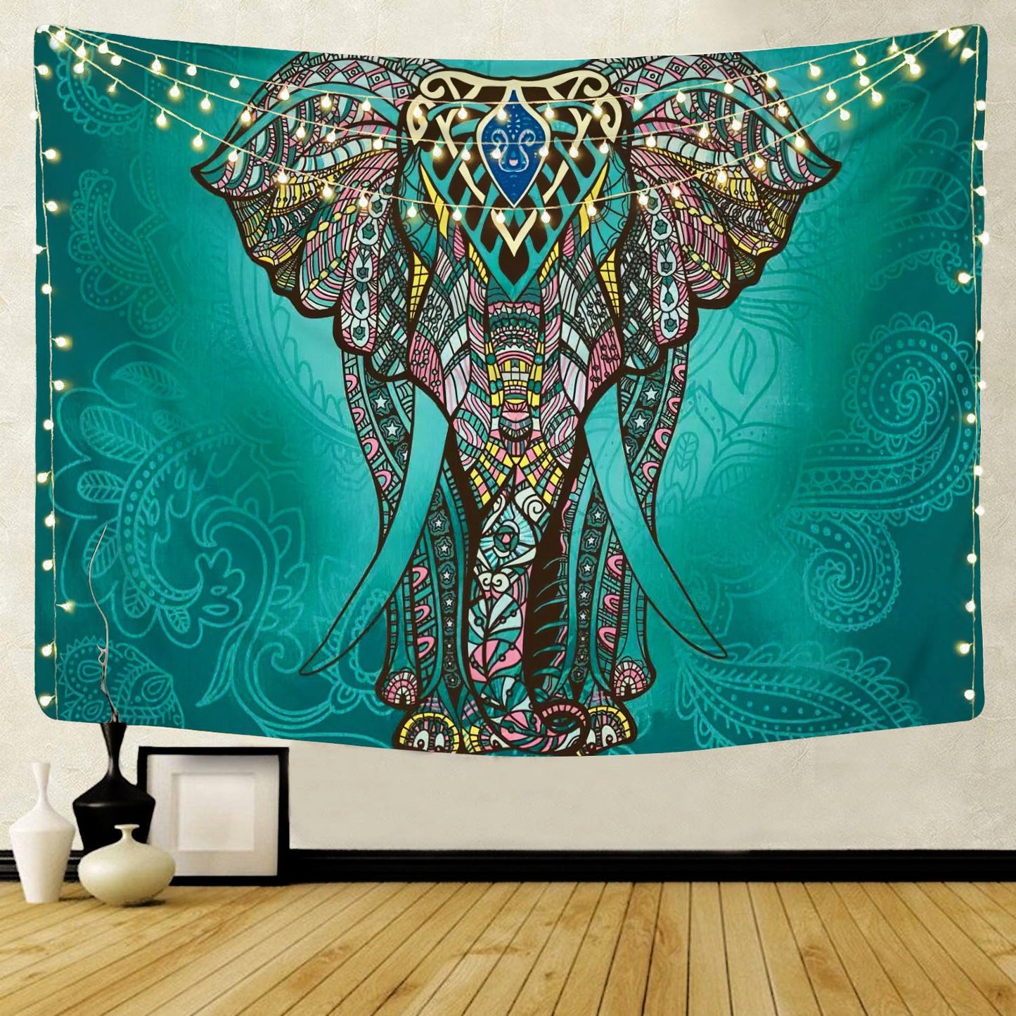 Elephantsy - Colorful Elephant Mandala Wall Hanging Tapestry