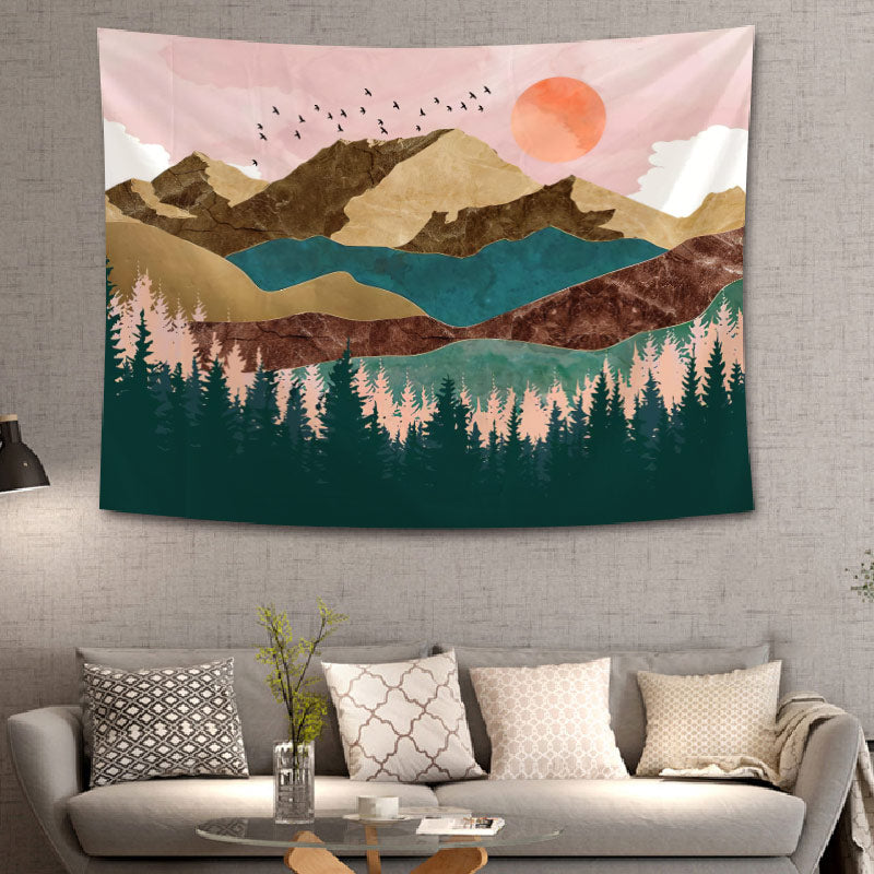 Sunsetara - Colorful Psychedelic Mountain Tapestry