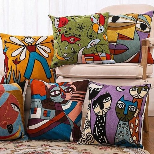 Picawa - Abstract Art Shapes Decorative Pillow Cover