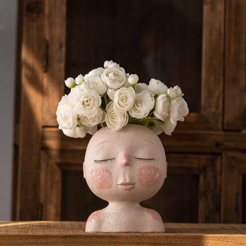 Sculto - Doll Face Resin Flower Pot