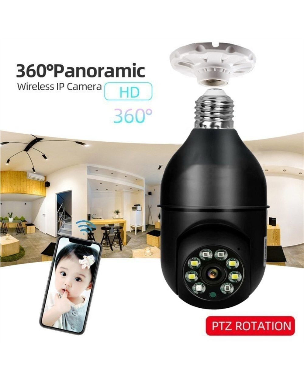 Wireless Light Bulb Security Camera