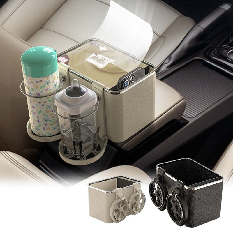 Large Capacity Bottle Holder Armrest Storage Box