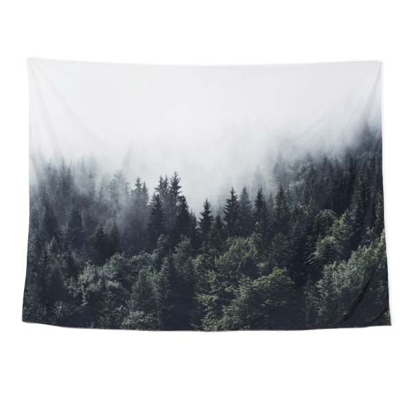 Mystica - Foggy Morning Mountain Forest Tapestry