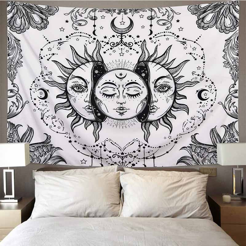 Moonbia - Celestial Moon Sun Phases Mandala Tapestry