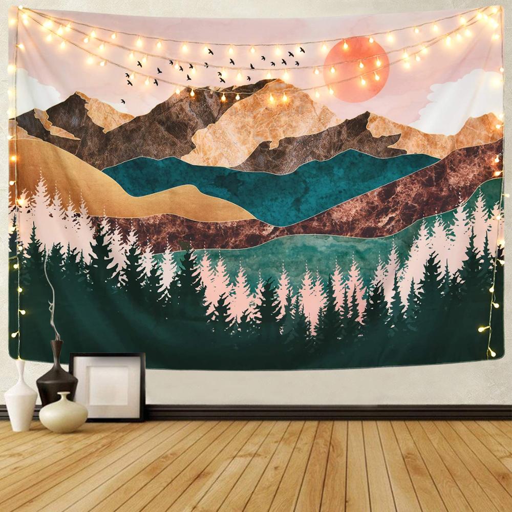 Sunsetara - Colorful Psychedelic Mountain Tapestry