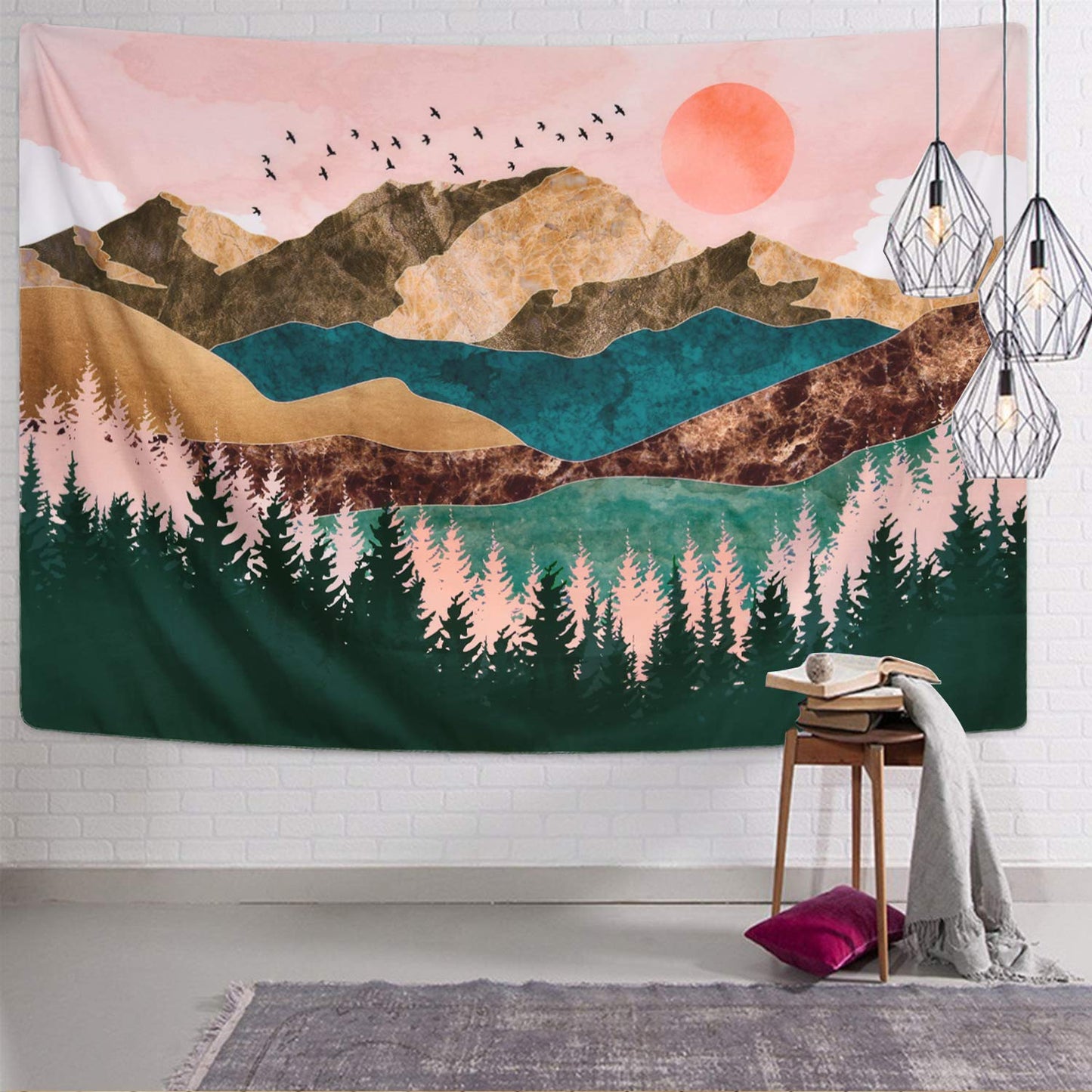 Sunsetara - Colorful Psychedelic Mountain Tapestry