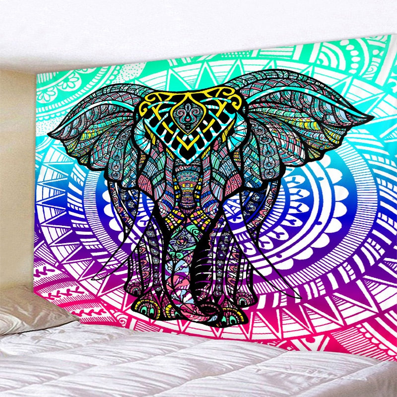Elefante - Colorful Wise Elephant Mandala Tapestry