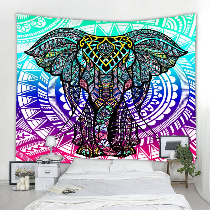 Elefante - Colorful Wise Elephant Mandala Tapestry