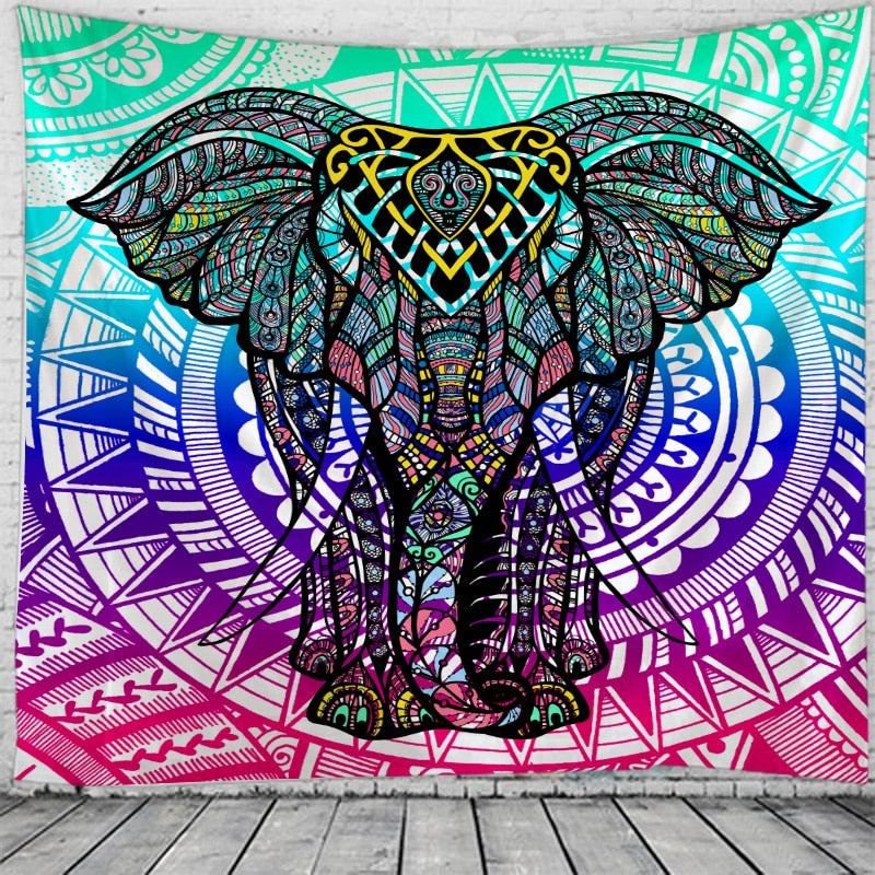 Elefante - Colorful Wise Elephant Mandala Tapestry