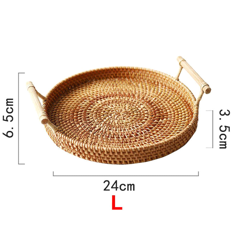 Basketo - Handmade Rattan Decorative Table Tray