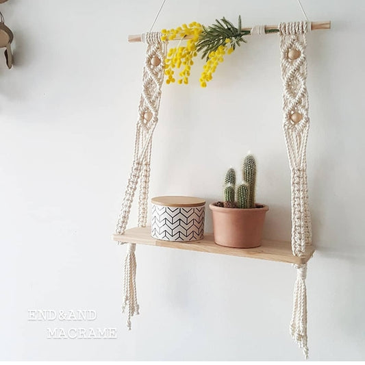 Bohoque - Serenity Handmade Macrame Wall Hanging Shelf