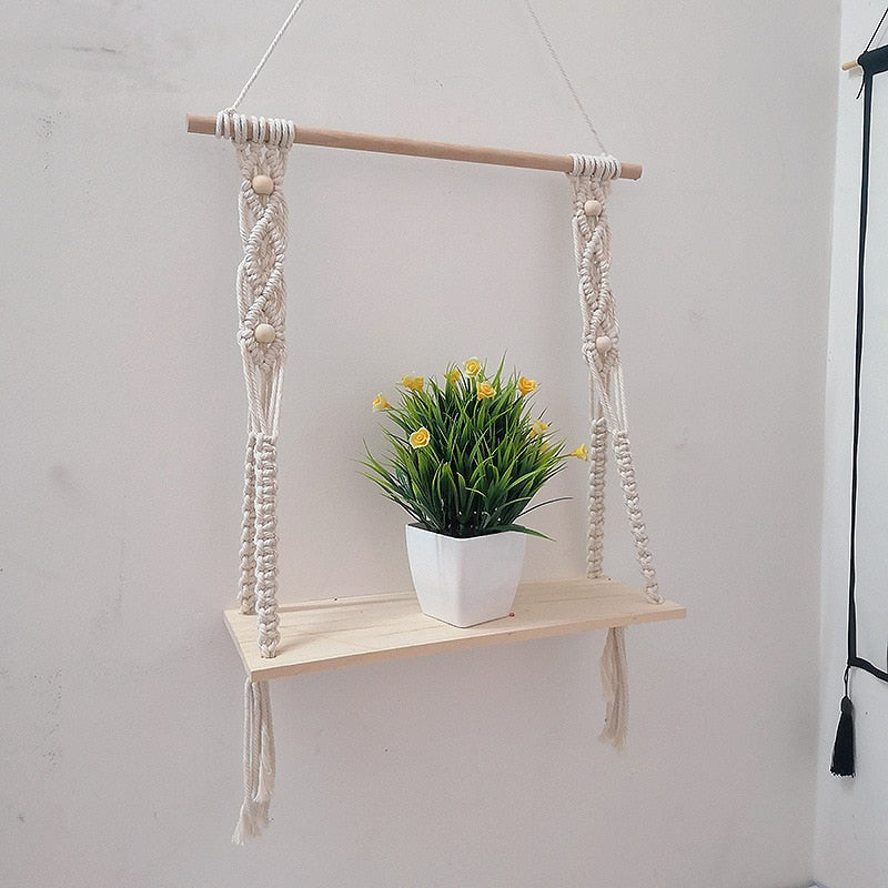 Bohoque - Serenity Handmade Macrame Wall Hanging Shelf