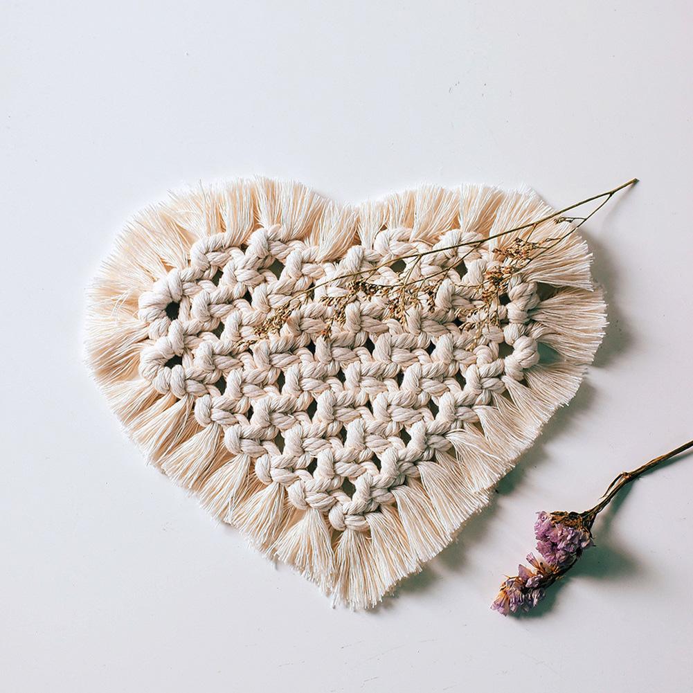 Heartry - Handmade Bohemian Heart Macrame Cup Pad