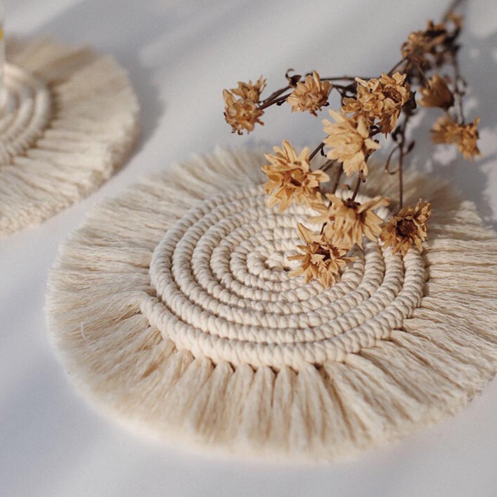 Macramely - Boho Chic Macrame Rope Cup Pad