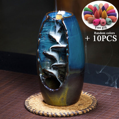 Neval - Mountain River Backflow Ceramic Incense Burner
