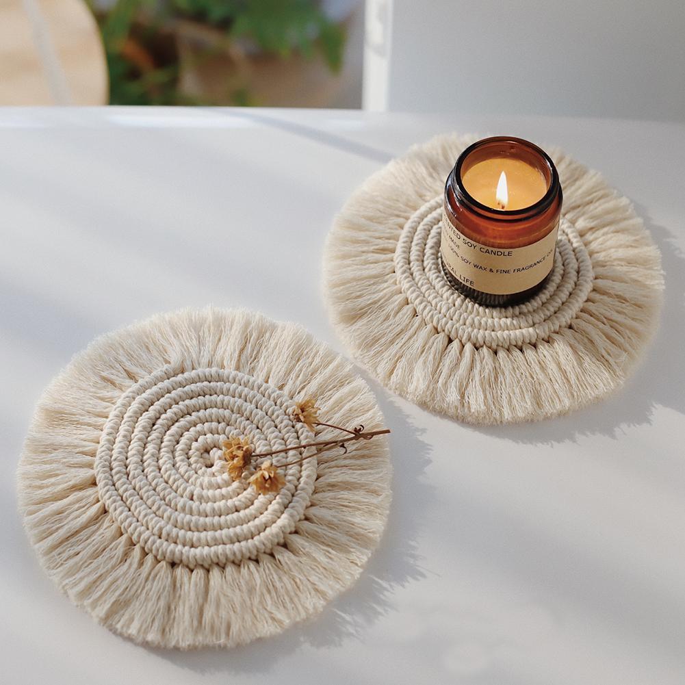 Macramely - Boho Chic Macrame Rope Cup Pad