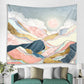 Sunrize - Fantasy Watercolor Sun in the Mountains Tapestry