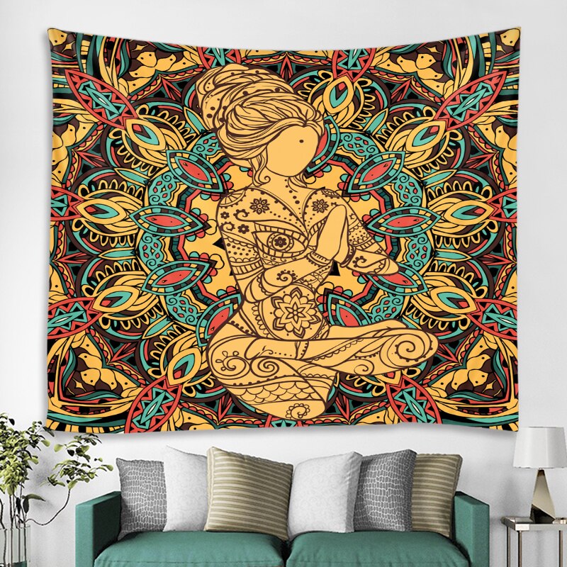 Chakra - Colorful Swirls Yoga Meditation Tapestry