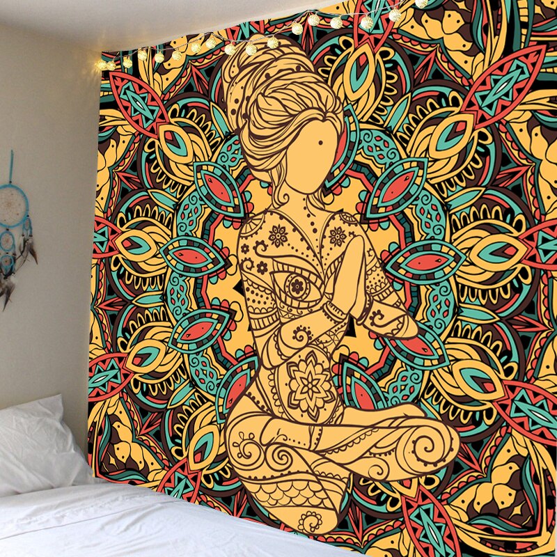 Chakra - Colorful Swirls Yoga Meditation Tapestry