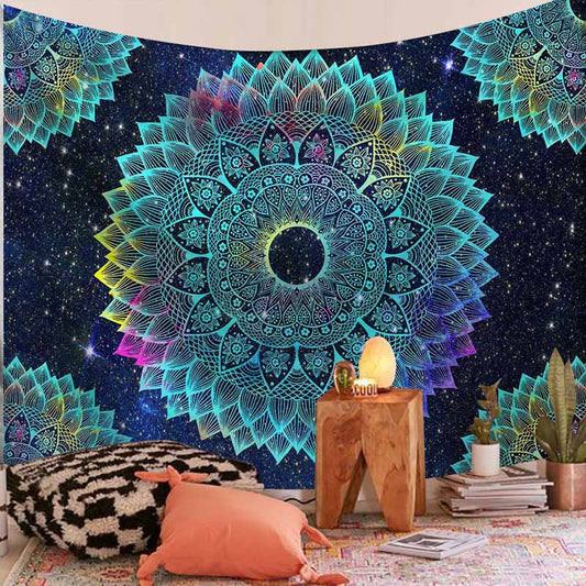 Biki - Retro Starry Sky Psychedelic Mandala Tapestry