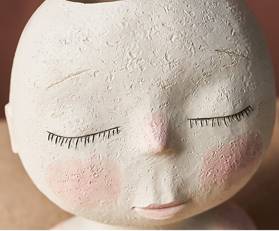 Sculto - Doll Face Resin Flower Pot