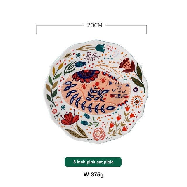 Juncal - Sneaky Cat Decorative Ceramic Plate