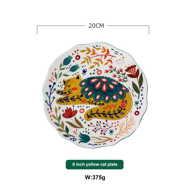 Juncal - Sneaky Cat Decorative Ceramic Plate