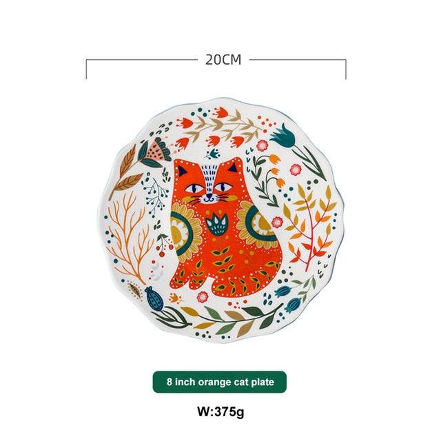 Juncal - Sneaky Cat Decorative Ceramic Plate