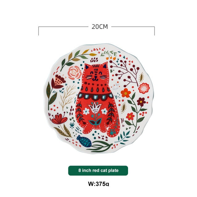 Juncal - Sneaky Cat Decorative Ceramic Plate