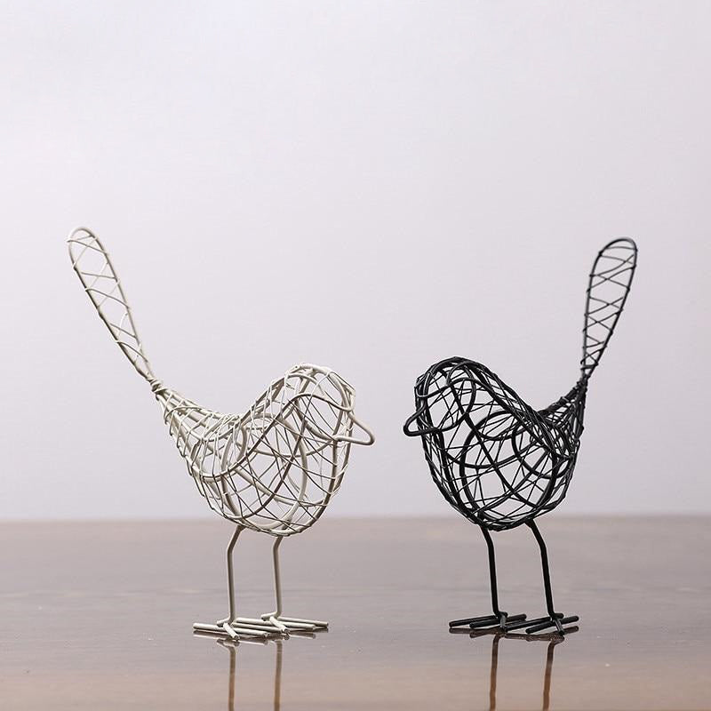 Ilead -  Modern Caged Iron Bird Figurine