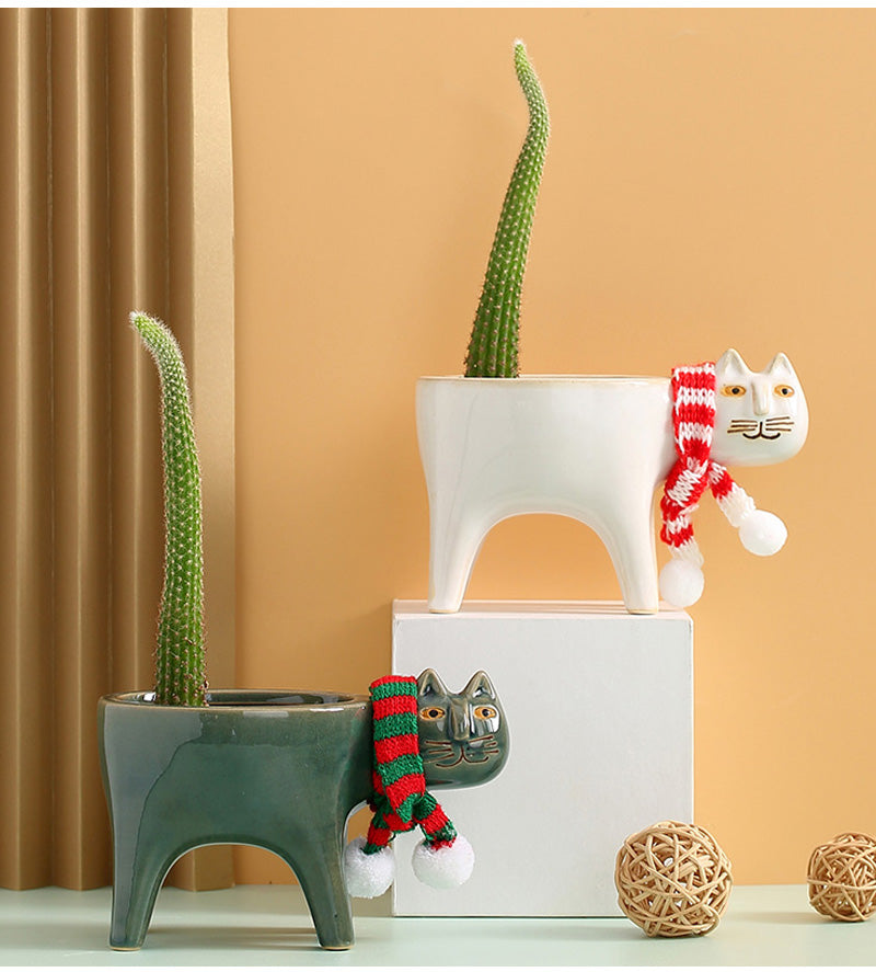 Meo - Decorative Cat Ceramic Flower Pot