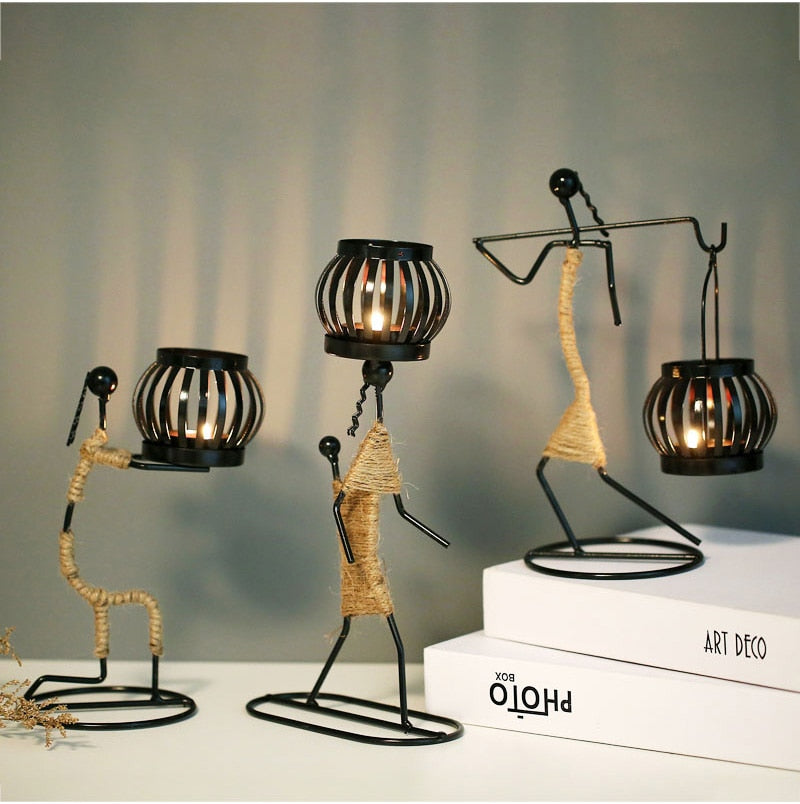 Candlo - Abstract Figure Sculpture Lantern Candle Holder