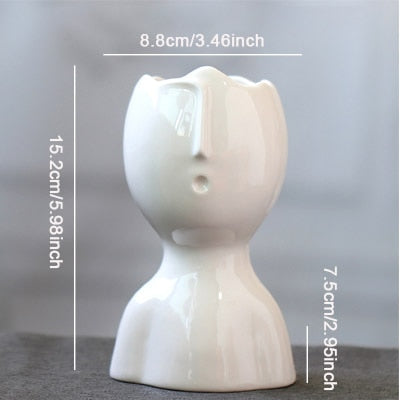 Balco - Minimalist Small Abstract Art Face Flower Pot