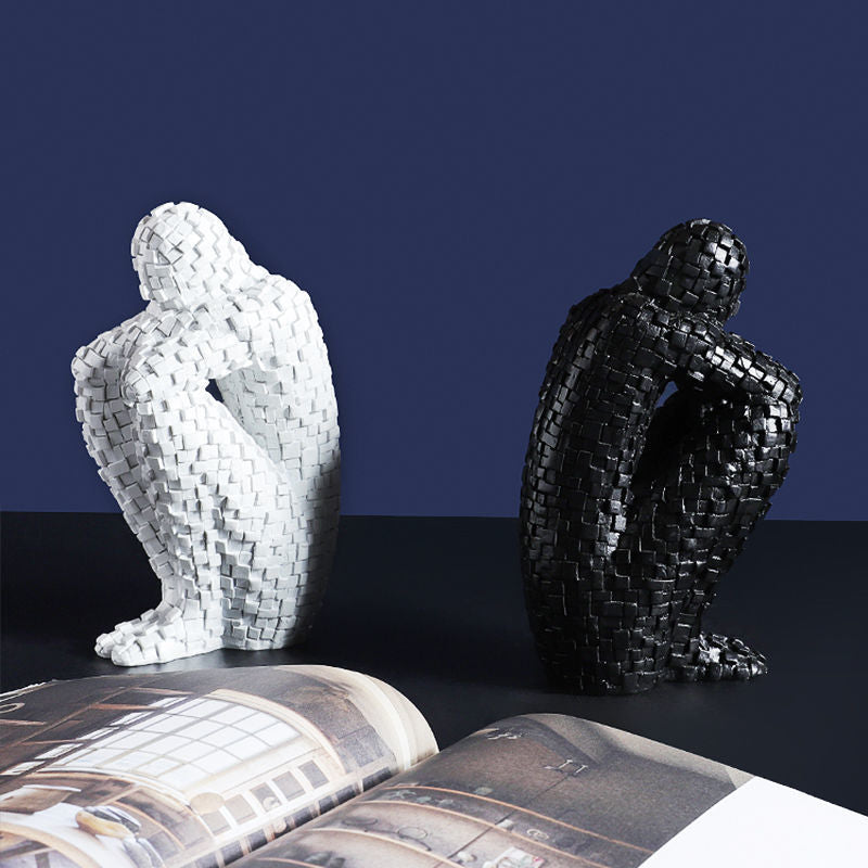 Damer - Woven 3-D Abstract Thinking Figure Statue