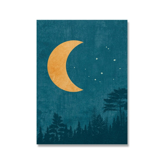 Lurale - Abstract Sun &  Moon Art Canvas
