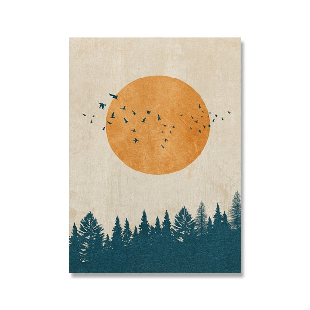 Lurale - Abstract Sun &  Moon Art Canvas