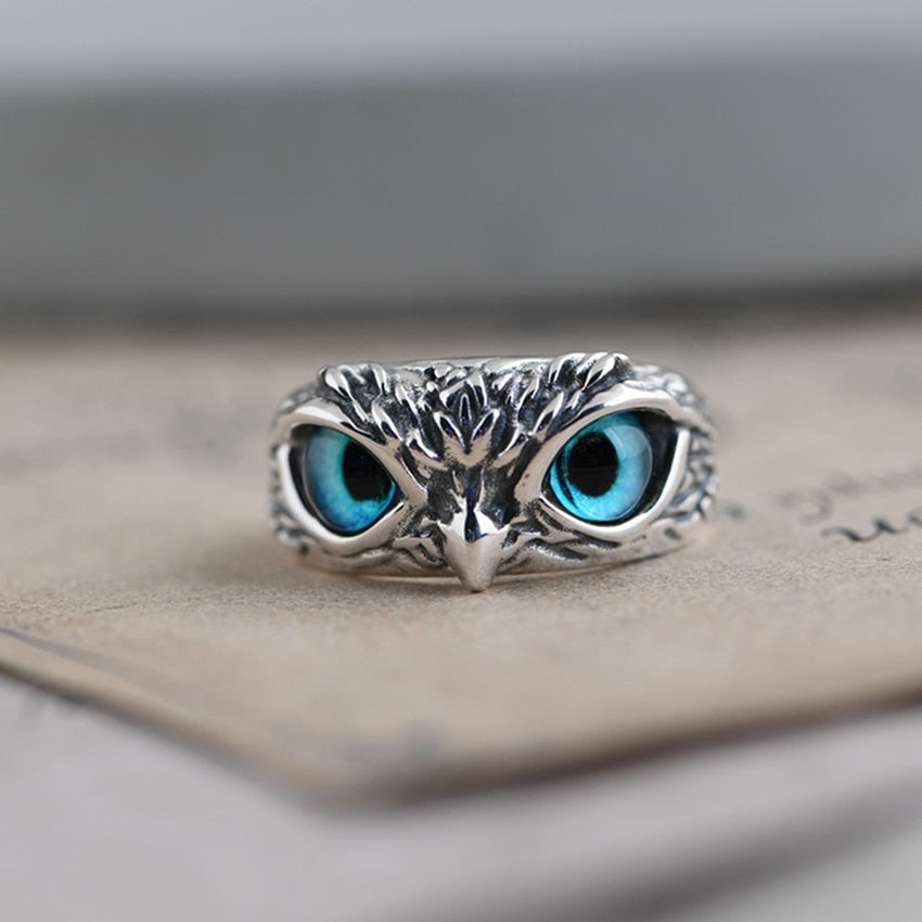 Krypta - Antique Owl Silver Ring