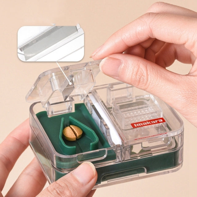Portable Mini Pill Cutter Storage Box⁠