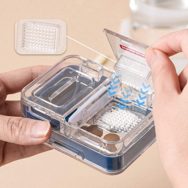 Portable Mini Pill Cutter Storage Box⁠