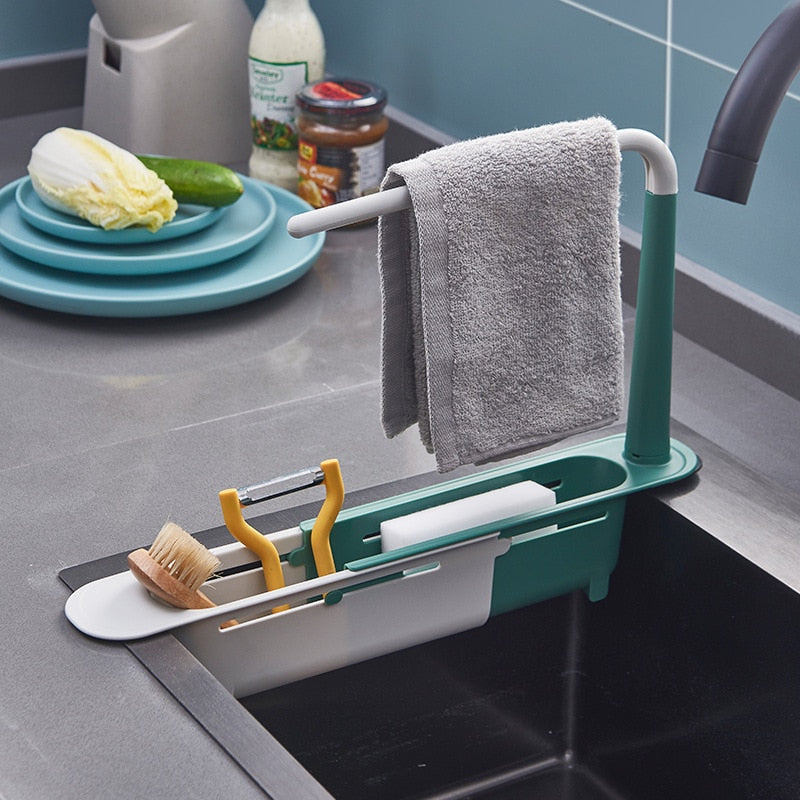 Kitchen Retractable Sink Rack Organizer