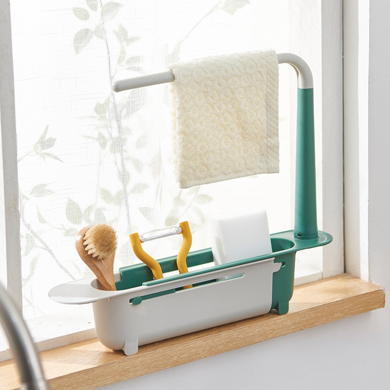 Kitchen Retractable Sink Rack Organizer