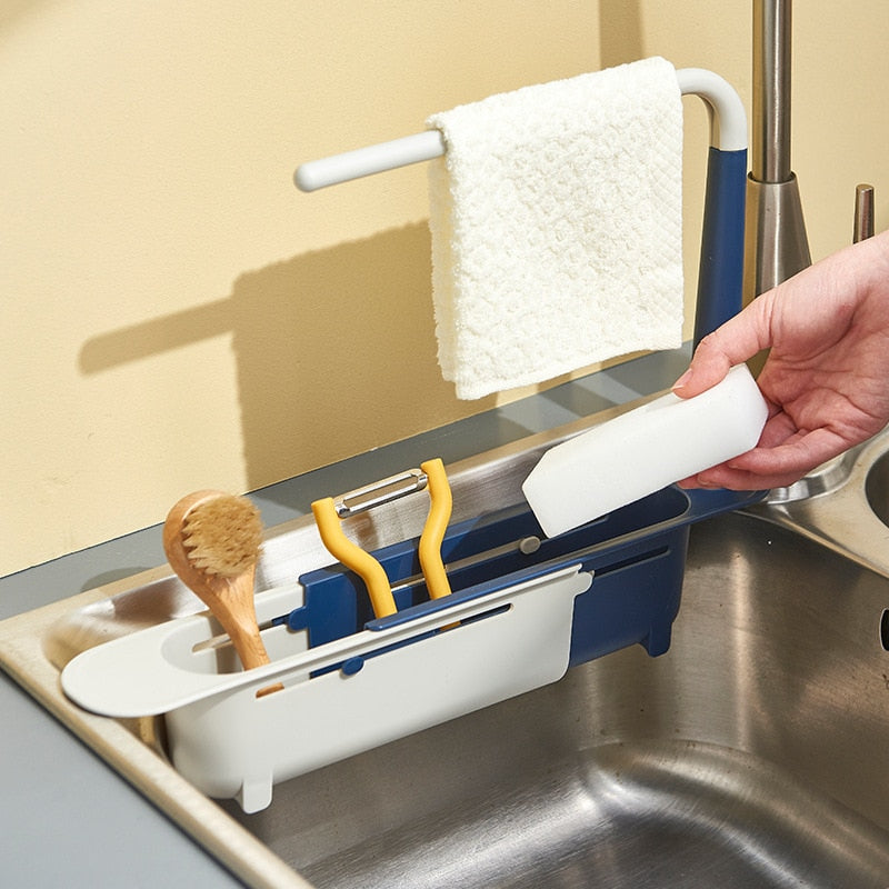 Kitchen Retractable Sink Rack Organizer