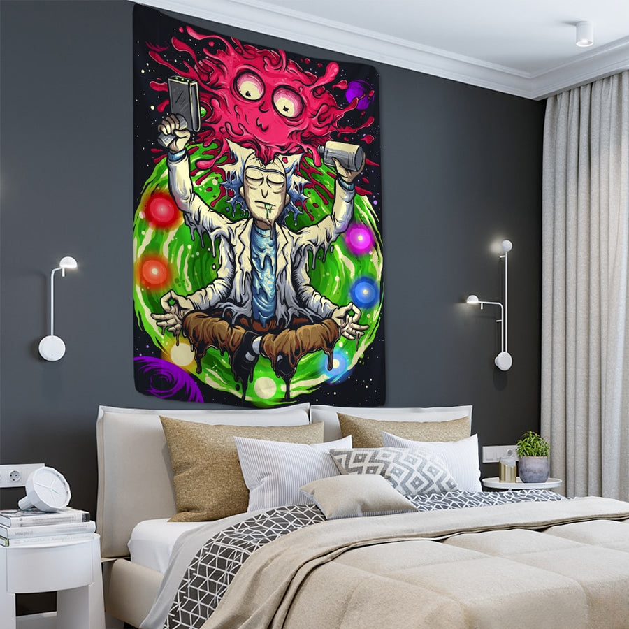 Birk - Psychedelic Meditator Tapestry Wall Hanging Cartoon