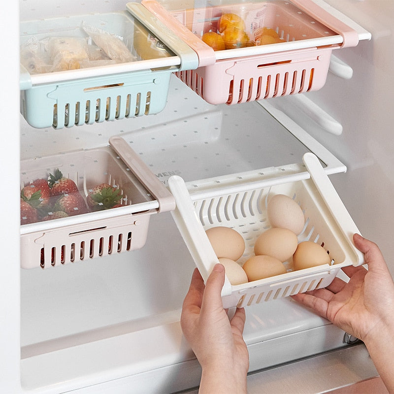 Fridge Retractable Drawer Organizer