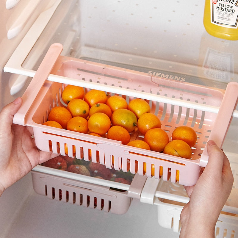 Fridge Retractable Drawer Organizer