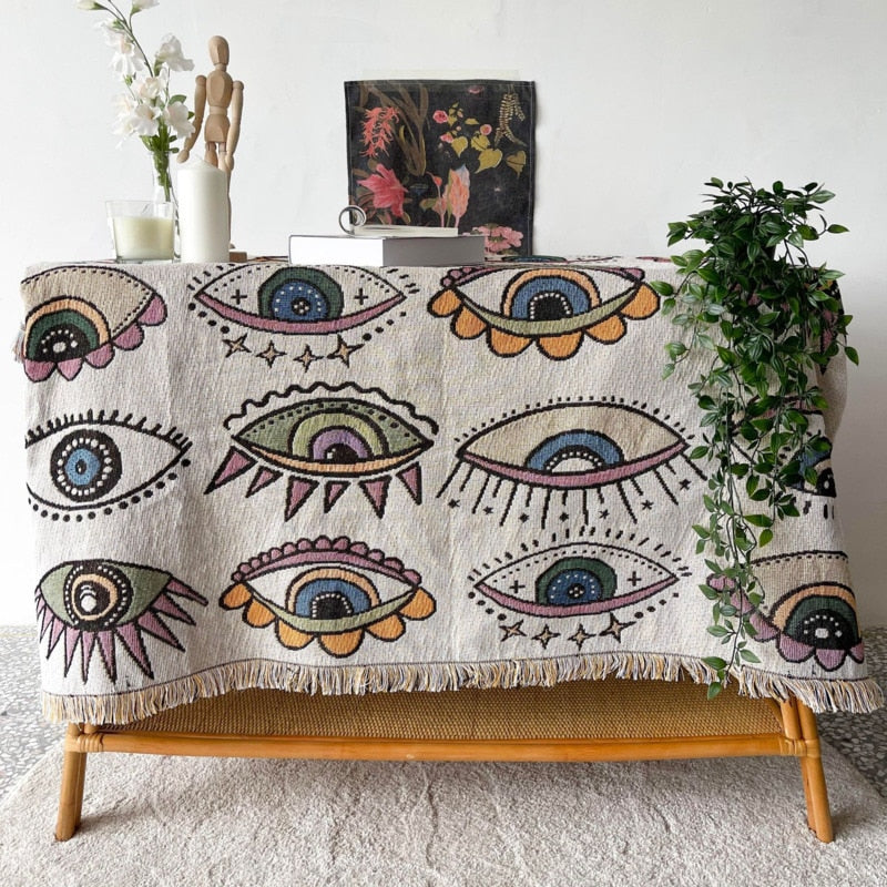 Mystik - Mystical Eyes Pattern Woven Throw Blanket