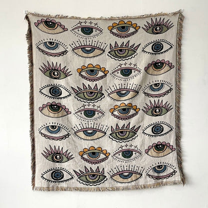 Mystik - Mystical Eyes Pattern Woven Throw Blanket