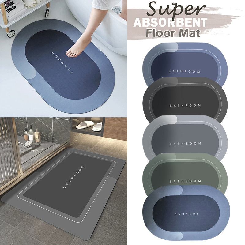 TOKLYUIE Super Absorbent Bath Mat, Quick-Drying Bathroom Mats, Super  Absorbent