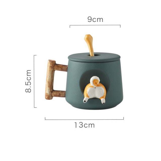 Terramar - 420ml 3D Pattern Cartoon Dog Ceramic Mug