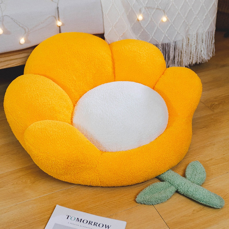 Daisy Flower Plush Seat Cushion